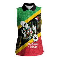 St Kitts and Nevis Christmas Women Sleeveless Polo Shirt 869 Proud With Map - Wonder Print Shop