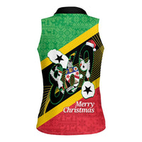 St Kitts and Nevis Christmas Women Sleeveless Polo Shirt 869 Proud With Map - Wonder Print Shop