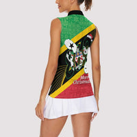 St Kitts and Nevis Christmas Women Sleeveless Polo Shirt 869 Proud With Map - Wonder Print Shop