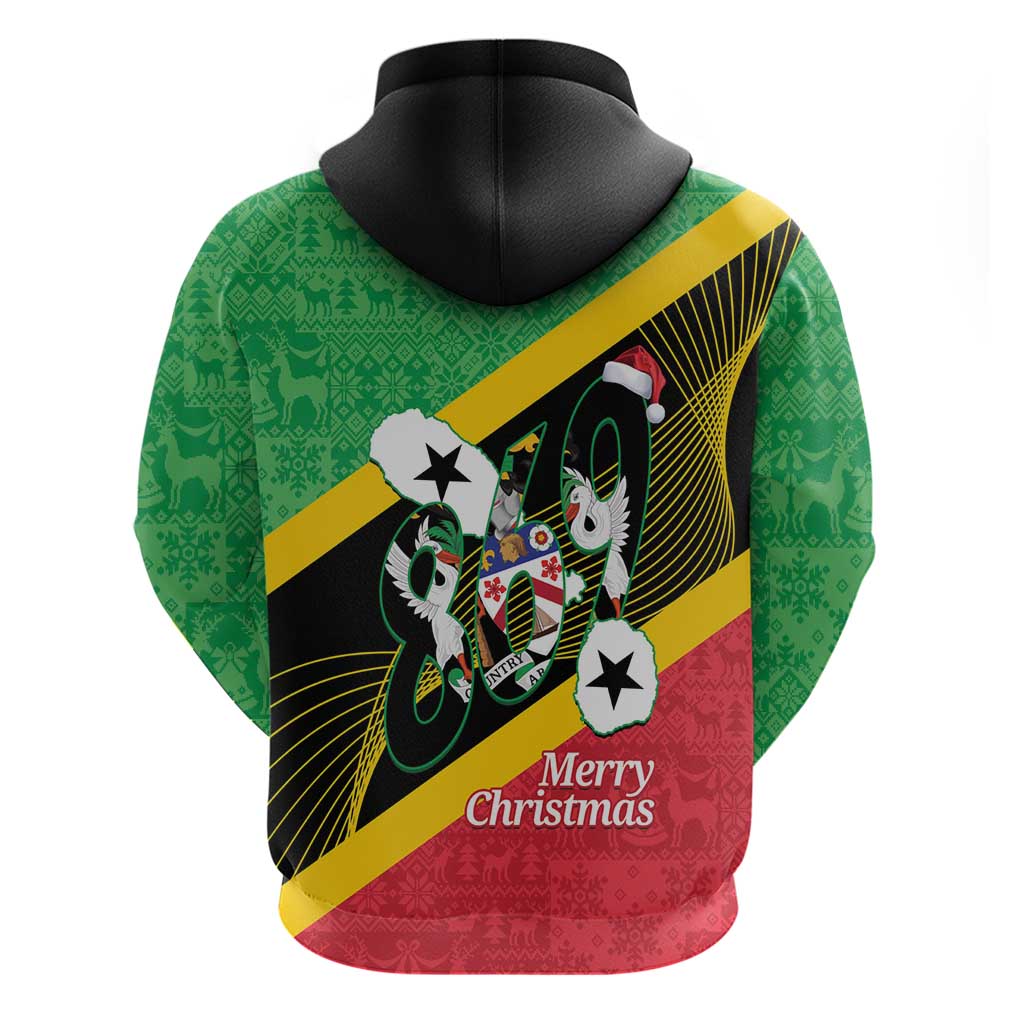 St Kitts and Nevis Christmas Zip Hoodie 869 Proud With Map - Wonder Print Shop