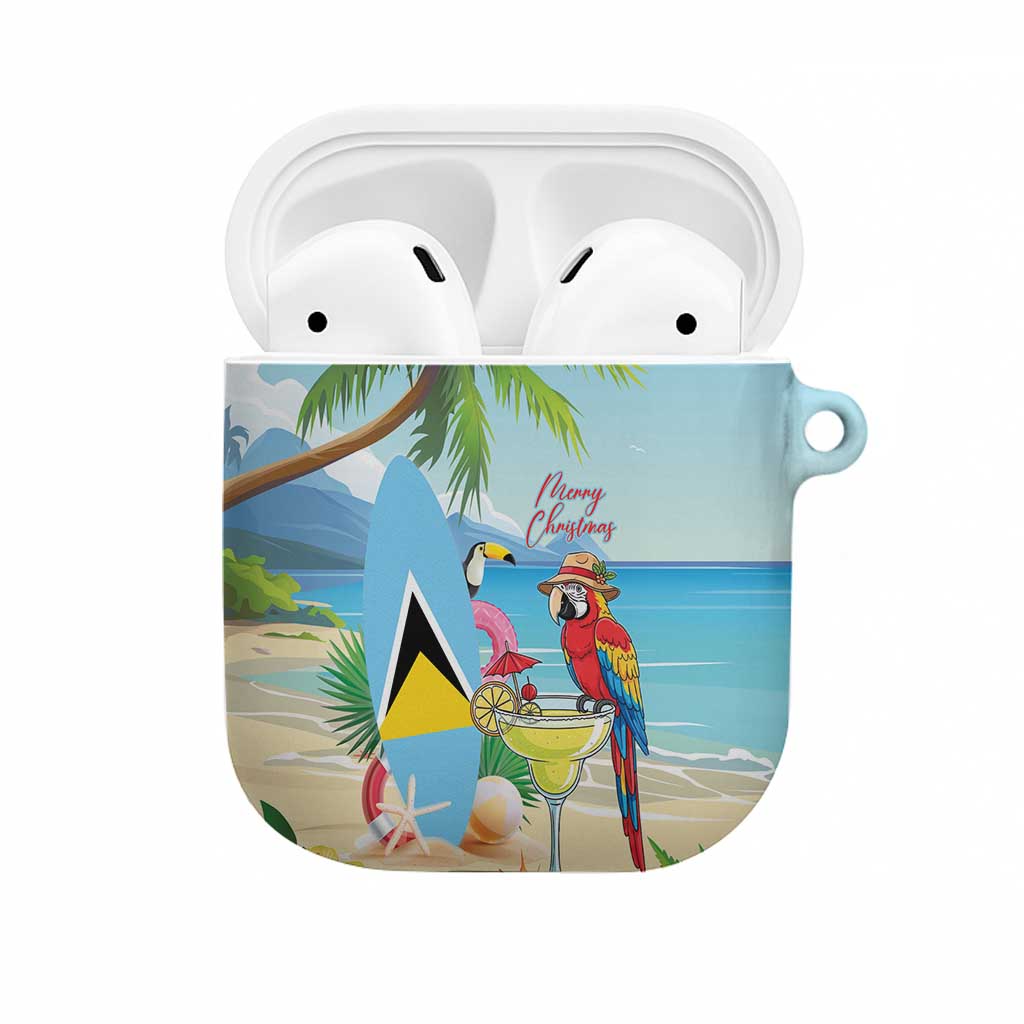Saint Lucia Christmas AirPods Case Chill Macaw Parrot Caribbean Tropical Style - Wonder Print Shop