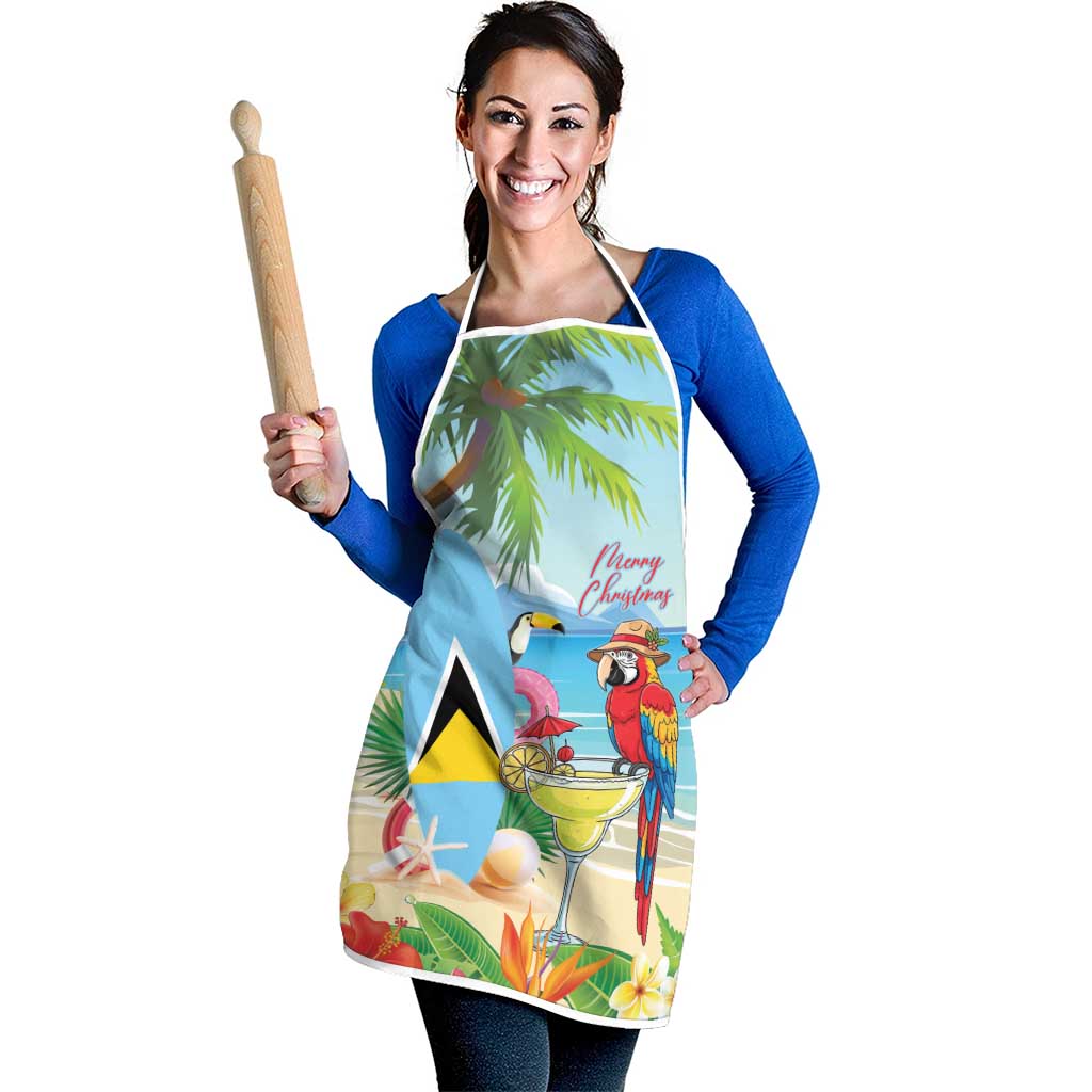 Saint Lucia Christmas Apron Chill Macaw Parrot Caribbean Tropical Style - Wonder Print Shop