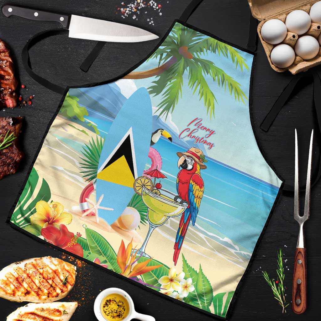 Saint Lucia Christmas Apron Chill Macaw Parrot Caribbean Tropical Style - Wonder Print Shop