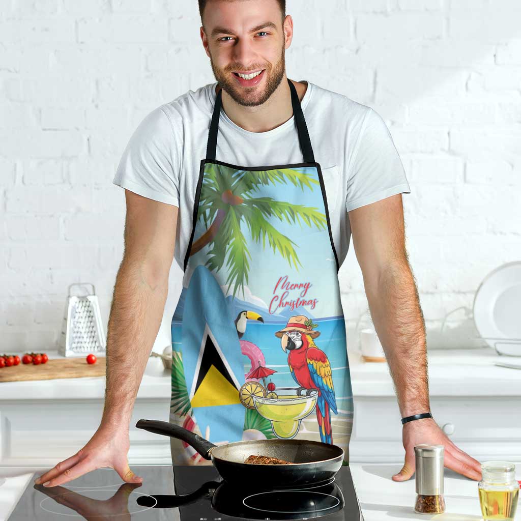 Saint Lucia Christmas Apron Chill Macaw Parrot Caribbean Tropical Style - Wonder Print Shop