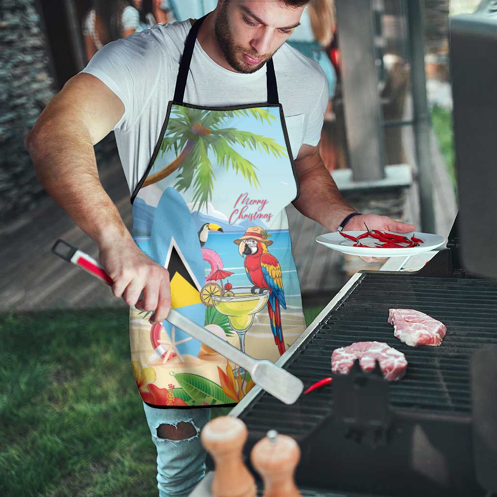 Saint Lucia Christmas Apron Chill Macaw Parrot Caribbean Tropical Style - Wonder Print Shop
