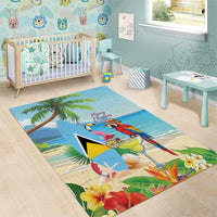 Saint Lucia Christmas Area Rug Chill Macaw Parrot Caribbean Tropical Style - Wonder Print Shop