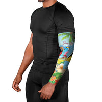 Personalized Saint Lucia Christmas Arm Sleeves Chill Macaw Parrot Caribbean Tropical Style - Wonder Print Shop