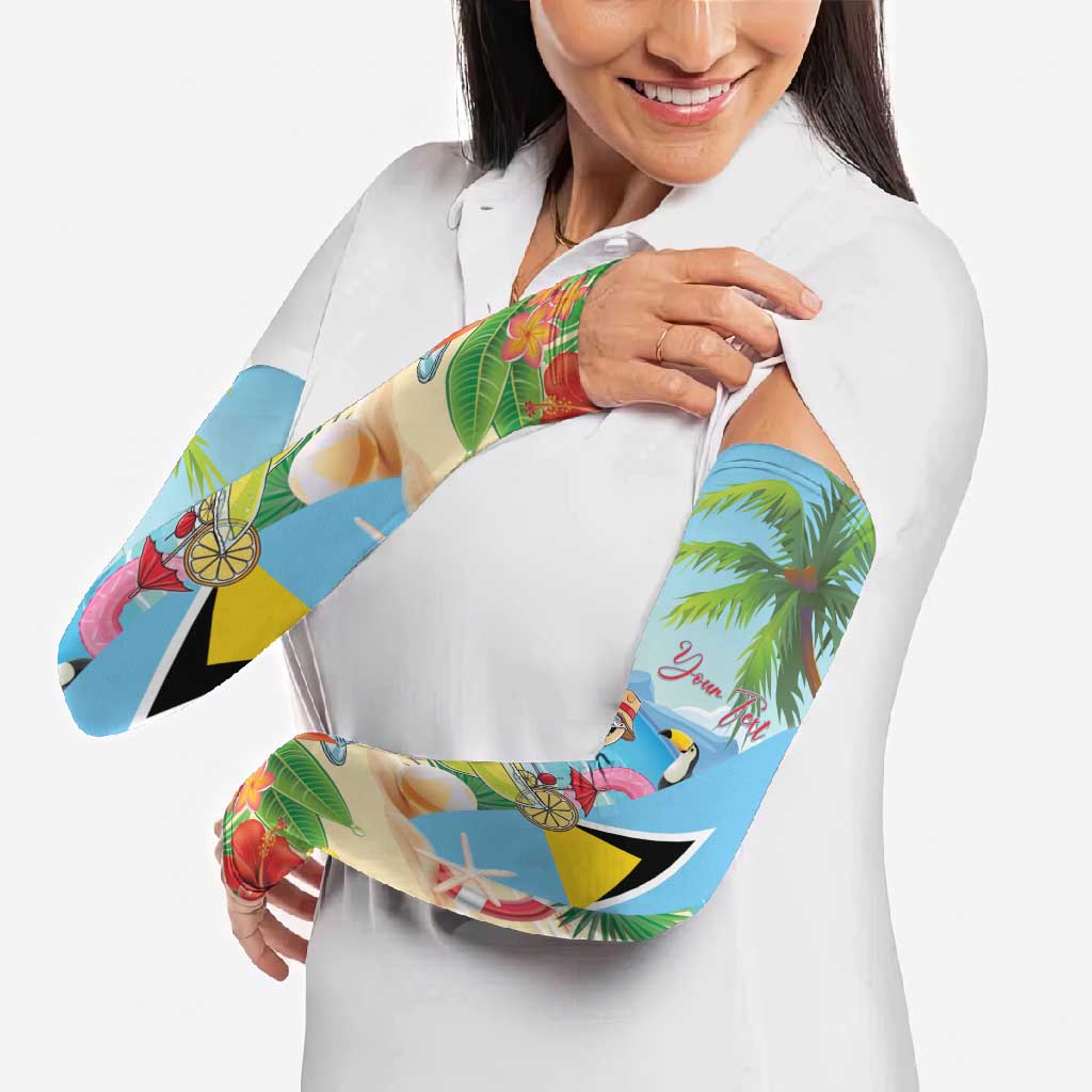 Personalized Saint Lucia Christmas Arm Sleeves Chill Macaw Parrot Caribbean Tropical Style - Wonder Print Shop