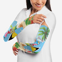 Personalized Saint Lucia Christmas Arm Sleeves Chill Macaw Parrot Caribbean Tropical Style - Wonder Print Shop