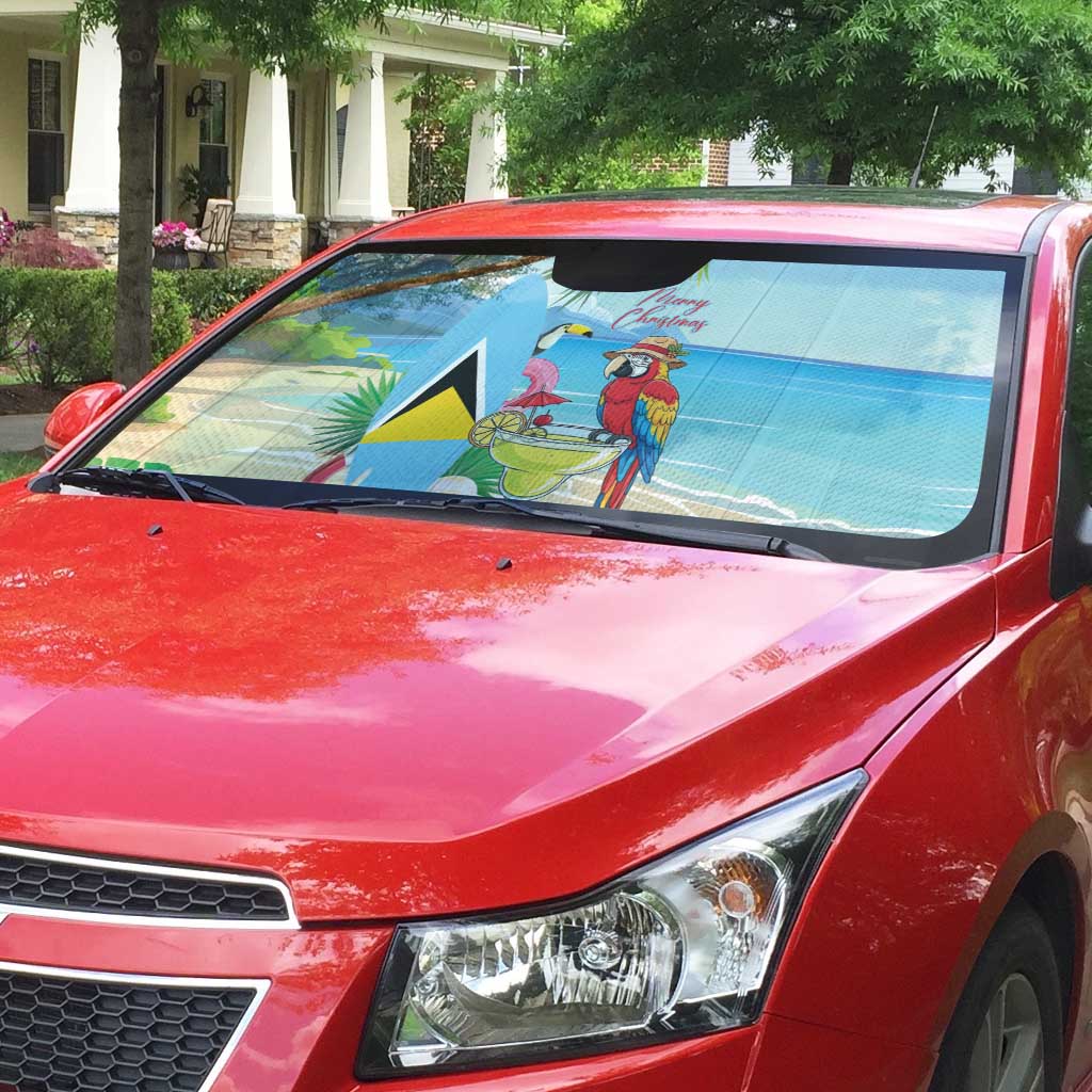 Saint Lucia Christmas Auto Sun Shade Chill Macaw Parrot Caribbean Tropical Style - Wonder Print Shop