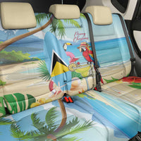 Saint Lucia Christmas Back Car Seat Cover Chill Macaw Parrot Caribbean Tropical Style - Wonder Print Shop