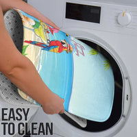 Saint Lucia Christmas Bathroom Set Chill Macaw Parrot Caribbean Tropical Style - Wonder Print Shop