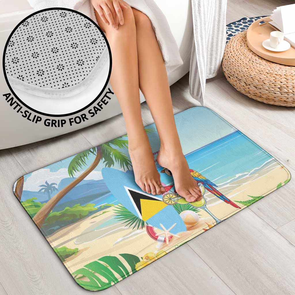 Saint Lucia Christmas Bathroom Set Chill Macaw Parrot Caribbean Tropical Style - Wonder Print Shop