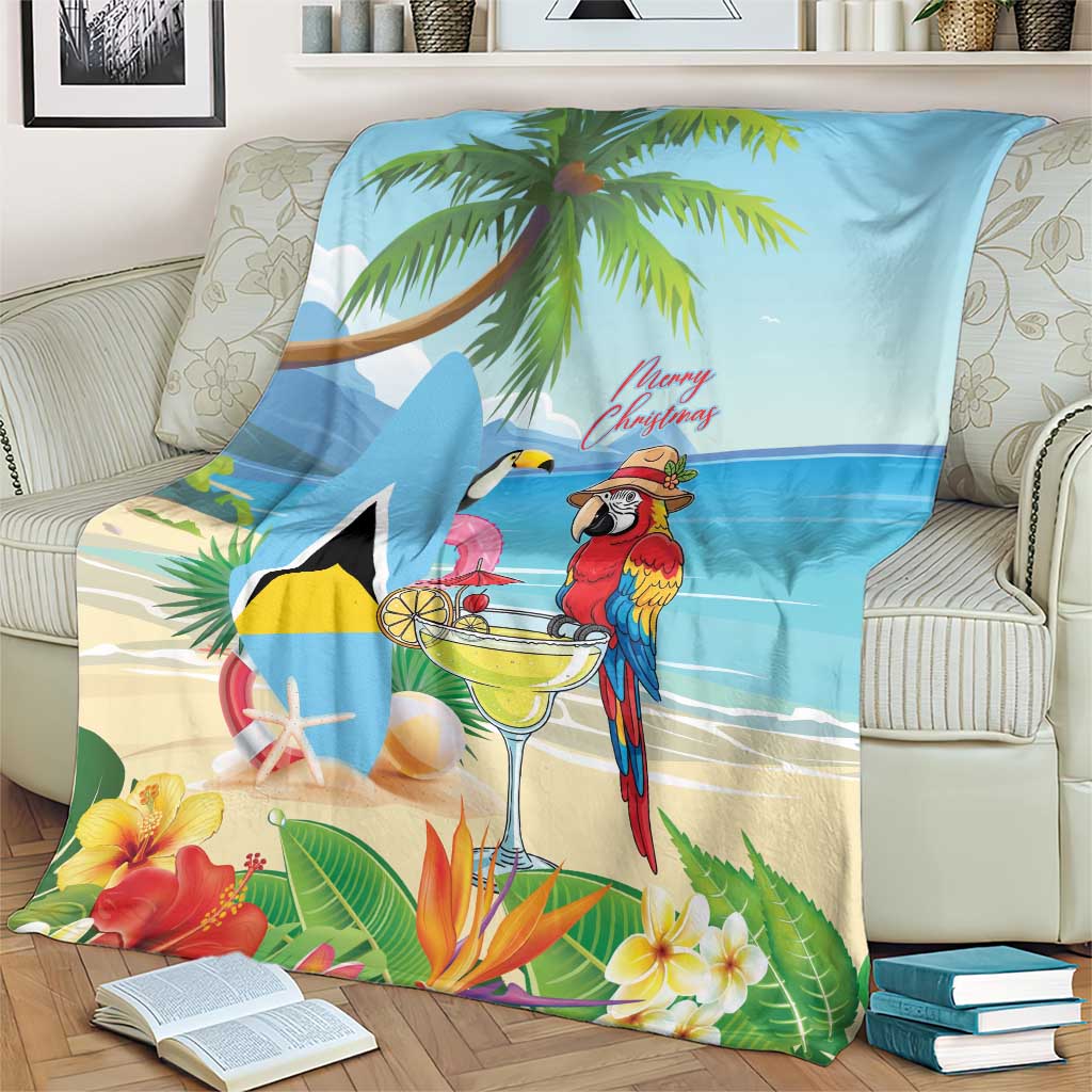 Saint Lucia Christmas Blanket Chill Macaw Parrot Caribbean Tropical Style - Wonder Print Shop