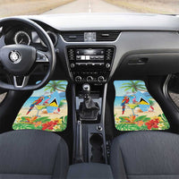Personalized Saint Lucia Christmas Car Mats Chill Macaw Parrot Caribbean Tropical Style - Wonder Print Shop