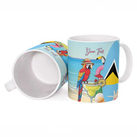 Personalized Saint Lucia Christmas Ceramic Mug Chill Macaw Parrot Caribbean Tropical Style - Wonder Print Shop