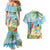 Personalized Saint Lucia Christmas Couples Matching Mermaid Dress and Hawaiian Shirt Chill Macaw Parrot Caribbean Tropical Style - Wonder Print Shop