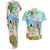 Personalized Saint Lucia Christmas Couples Matching Tank Maxi Dress and Hawaiian Shirt Chill Macaw Parrot Caribbean Tropical Style - Wonder Print Shop