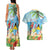 Personalized Saint Lucia Christmas Couples Matching Tank Maxi Dress and Hawaiian Shirt Chill Macaw Parrot Caribbean Tropical Style - Wonder Print Shop