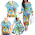 Personalized Saint Lucia Christmas Family Matching Off The Shoulder Long Sleeve Dress and Hawaiian Shirt Chill Macaw Parrot Caribbean Tropical Style - Wonder Print Shop