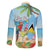 Personalized Saint Lucia Christmas Family Matching Off The Shoulder Long Sleeve Dress and Hawaiian Shirt Chill Macaw Parrot Caribbean Tropical Style - Wonder Print Shop