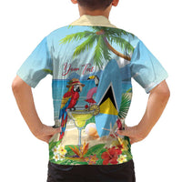 Personalized Saint Lucia Christmas Family Matching Off Shoulder Maxi Dress and Hawaiian Shirt Chill Macaw Parrot Caribbean Tropical Style - Wonder Print Shop