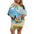 Personalized Saint Lucia Christmas Family Matching Off Shoulder Short Dress and Hawaiian Shirt Chill Macaw Parrot Caribbean Tropical Style - Wonder Print Shop