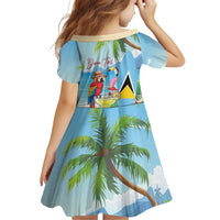 Personalized Saint Lucia Christmas Family Matching Puletasi and Hawaiian Shirt Chill Macaw Parrot Caribbean Tropical Style - Wonder Print Shop