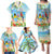 Personalized Saint Lucia Christmas Family Matching Puletasi and Hawaiian Shirt Chill Macaw Parrot Caribbean Tropical Style - Wonder Print Shop