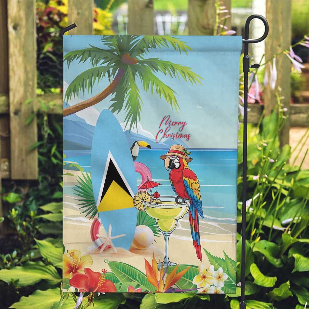 Saint Lucia Christmas Garden Flag Chill Macaw Parrot Caribbean Tropical Style - Wonder Print Shop