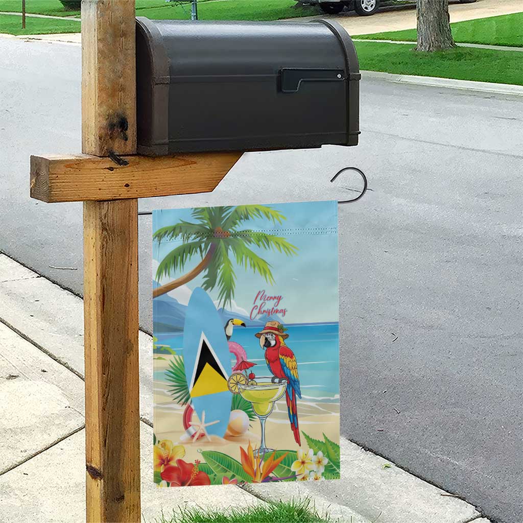 Saint Lucia Christmas Garden Flag Chill Macaw Parrot Caribbean Tropical Style - Wonder Print Shop