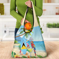 Saint Lucia Christmas Grocery Bag Chill Macaw Parrot Caribbean Tropical Style - Wonder Print Shop