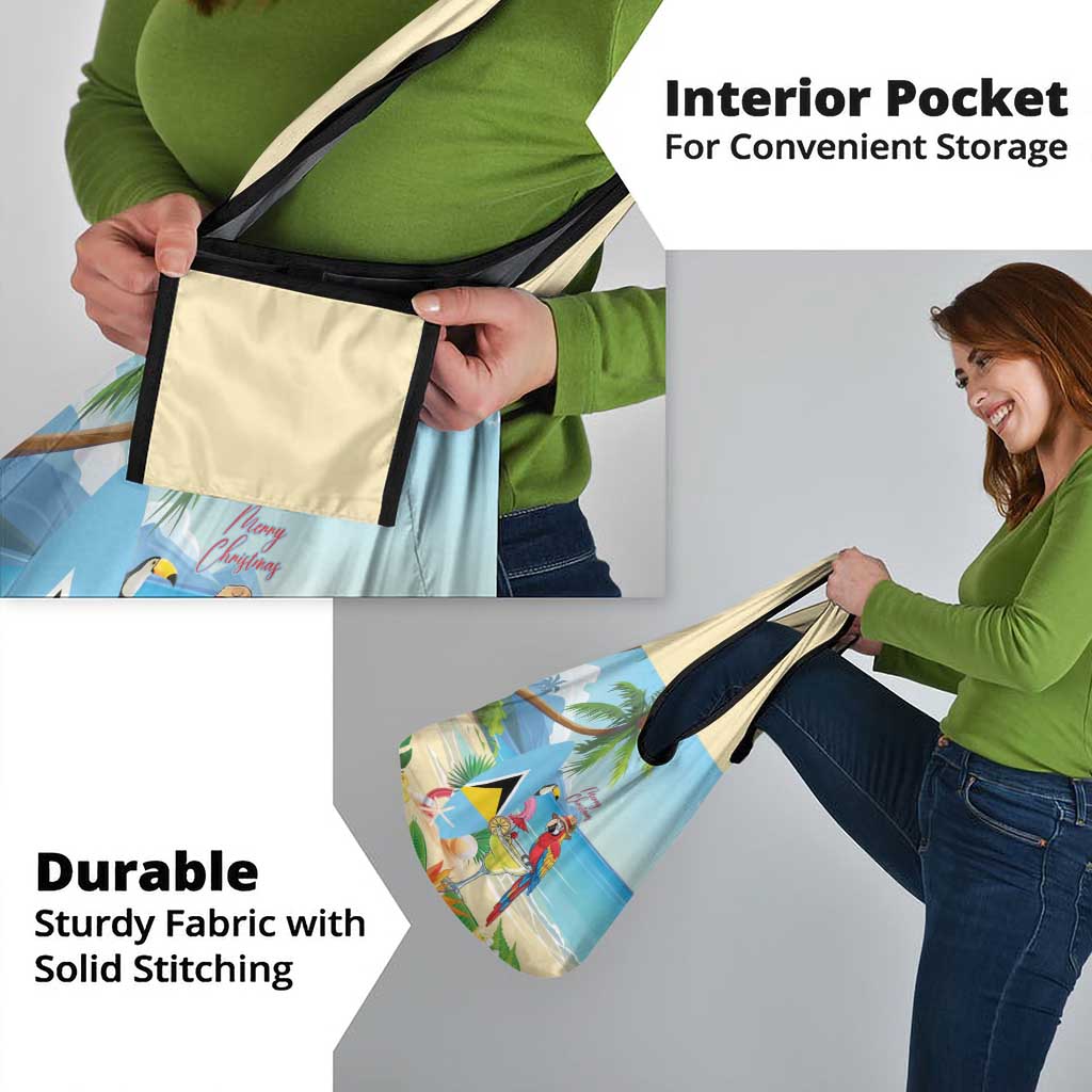 Saint Lucia Christmas Grocery Bag Chill Macaw Parrot Caribbean Tropical Style - Wonder Print Shop