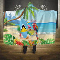 Saint Lucia Christmas Hooded Blanket Chill Macaw Parrot Caribbean Tropical Style - Wonder Print Shop