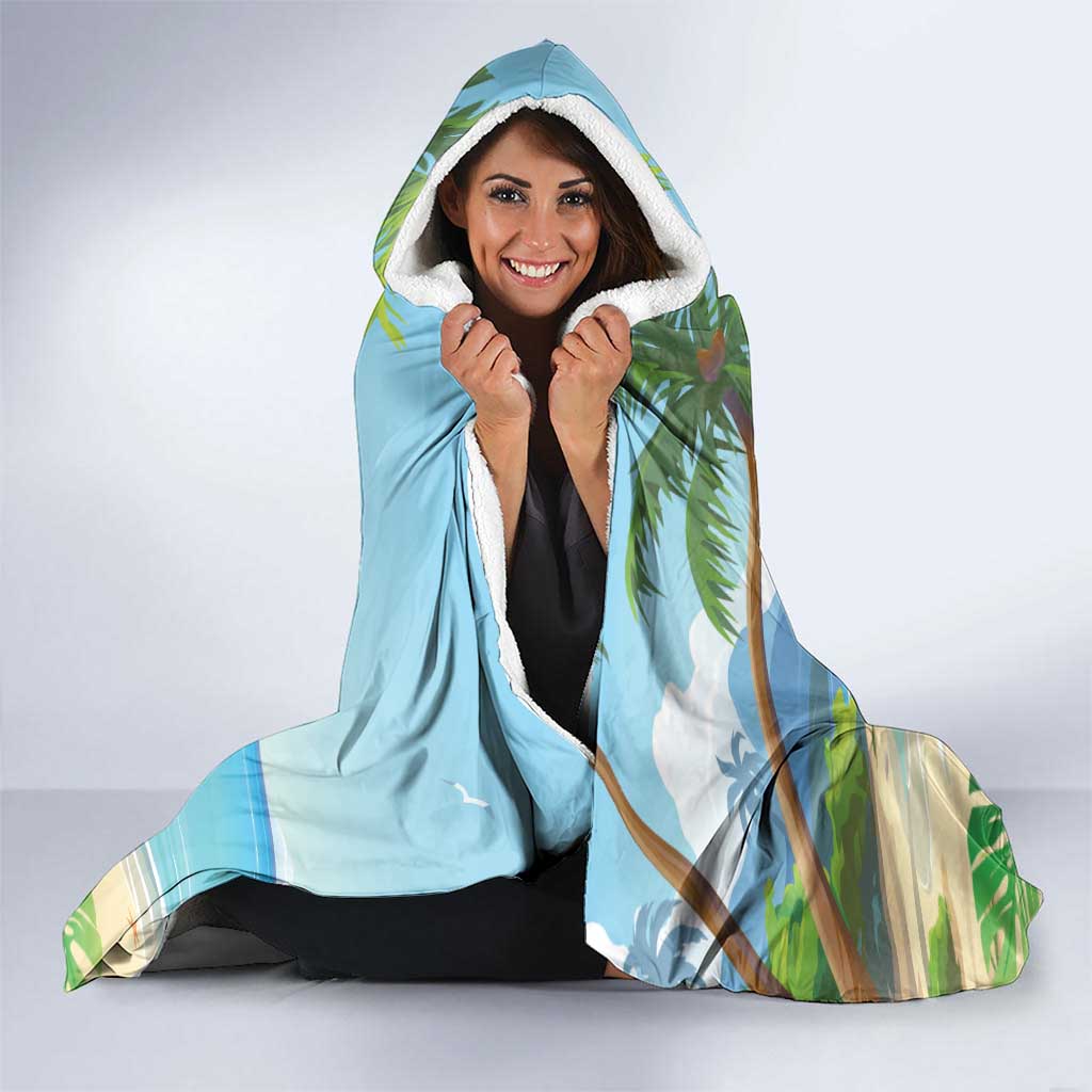 Saint Lucia Christmas Hooded Blanket Chill Macaw Parrot Caribbean Tropical Style - Wonder Print Shop
