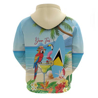 Personalized Saint Lucia Christmas Hoodie Chill Macaw Parrot Caribbean Tropical Style - Wonder Print Shop