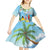 Personalized Saint Lucia Christmas Kid Short Sleeve Dress Chill Macaw Parrot Caribbean Tropical Style - Wonder Print Shop