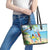 Saint Lucia Christmas Leather Tote Bag Chill Macaw Parrot Caribbean Tropical Style - Wonder Print Shop
