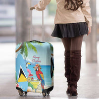 Saint Lucia Christmas Luggage Cover Chill Macaw Parrot Caribbean Tropical Style - Wonder Print Shop