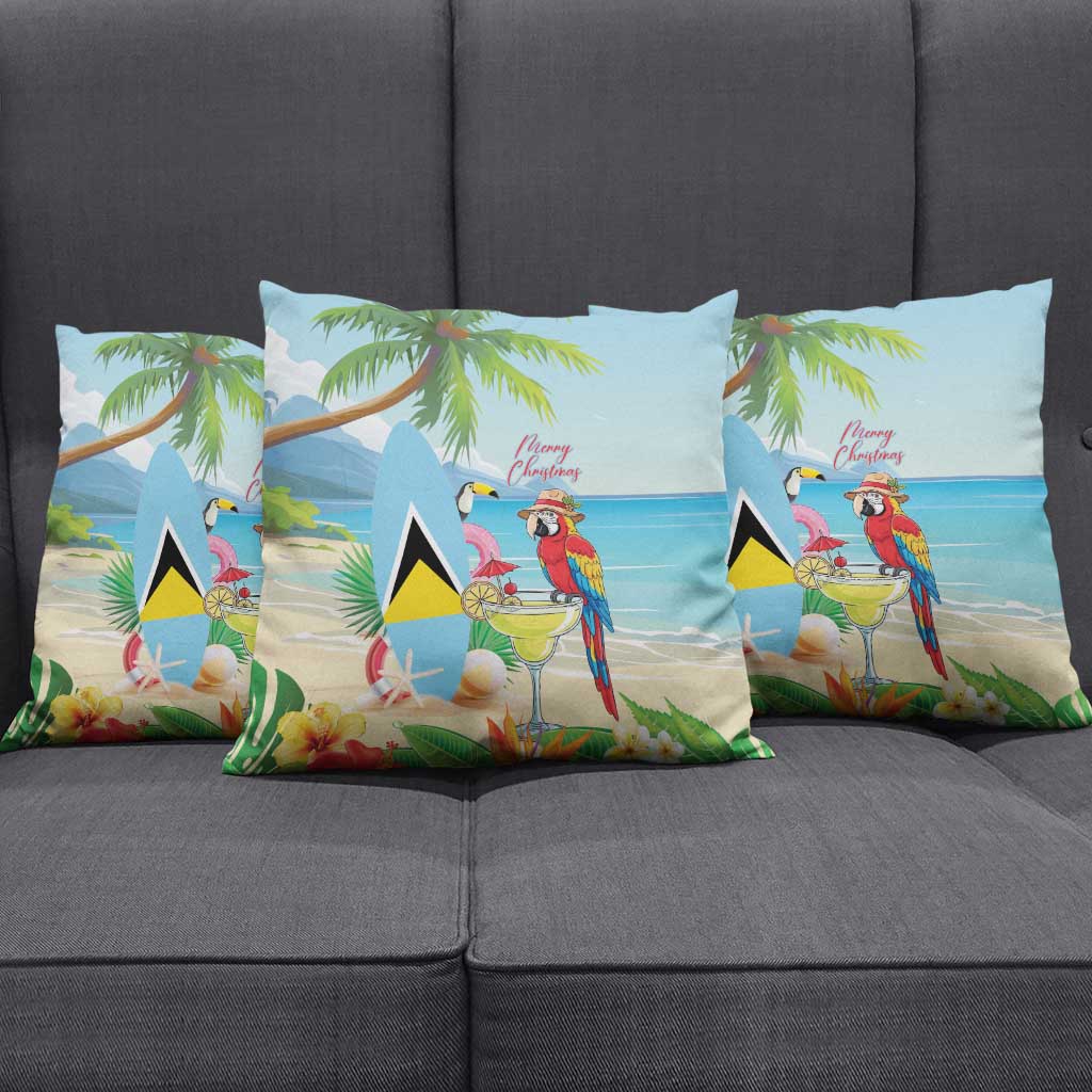 Saint Lucia Christmas Pillow Cover Chill Macaw Parrot Caribbean Tropical Style - Wonder Print Shop