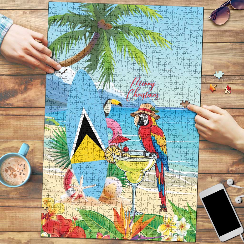 Saint Lucia Christmas Puzzle Chill Macaw Parrot Caribbean Tropical Style - Wonder Print Shop