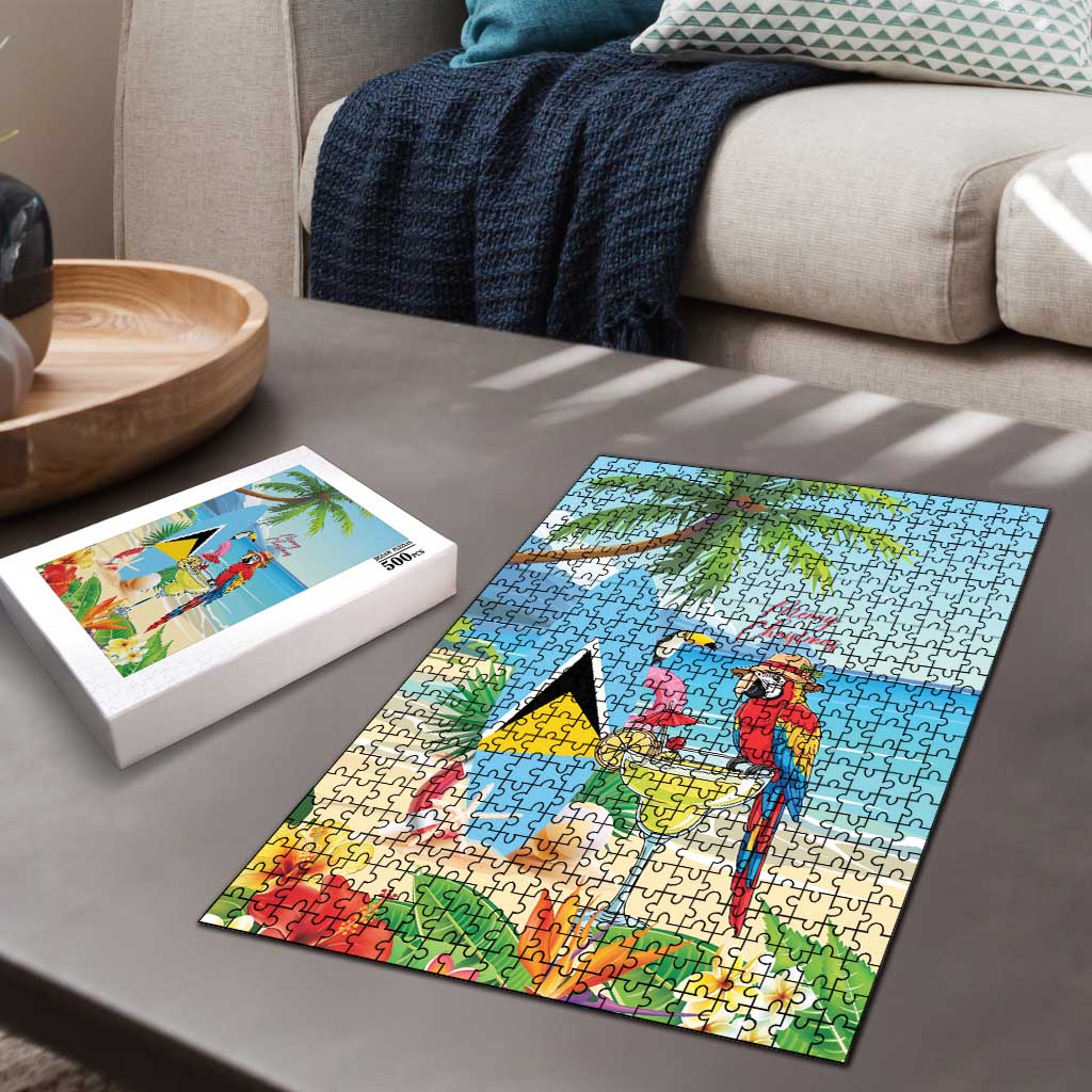 Saint Lucia Christmas Puzzle Chill Macaw Parrot Caribbean Tropical Style - Wonder Print Shop
