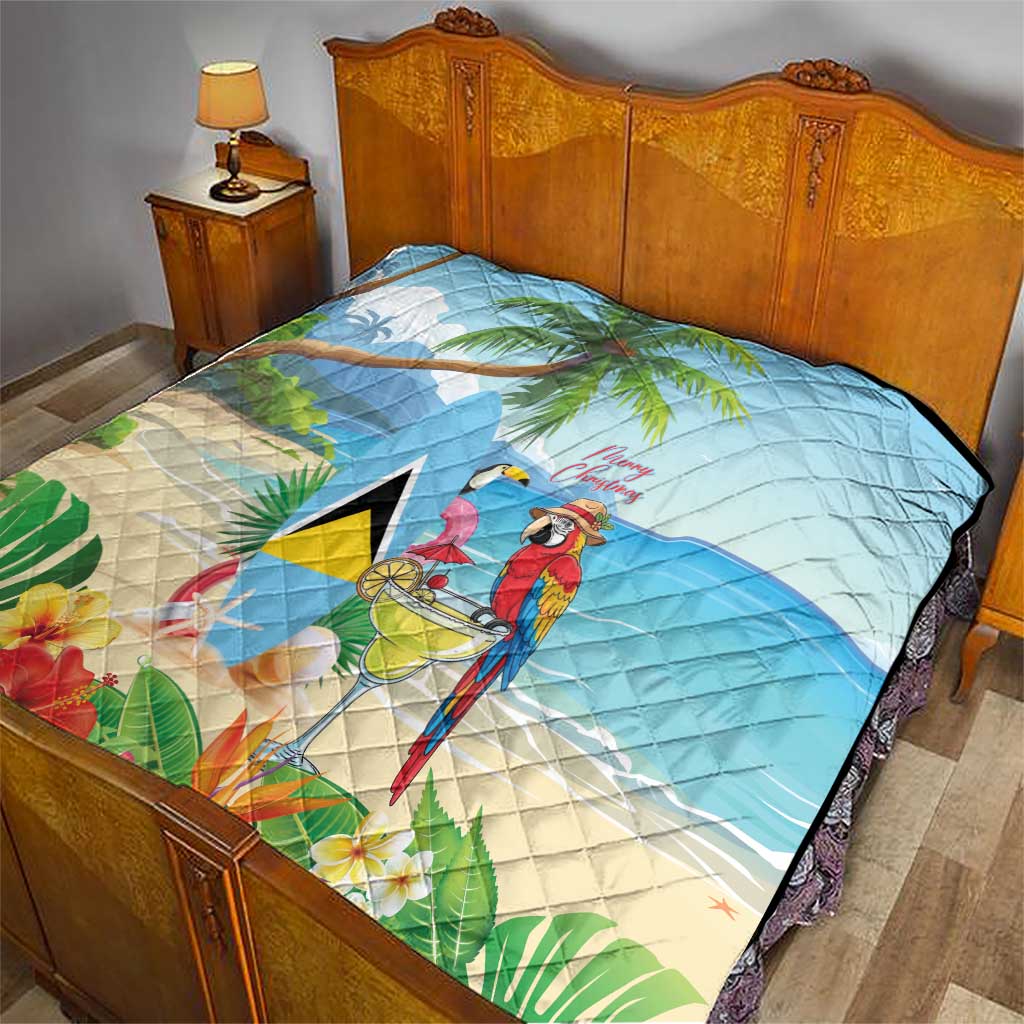 Saint Lucia Christmas Quilt Chill Macaw Parrot Caribbean Tropical Style - Wonder Print Shop