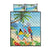Saint Lucia Christmas Quilt Bed Set Chill Macaw Parrot Caribbean Tropical Style - Wonder Print Shop