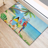 Saint Lucia Christmas Rubber Doormat Chill Macaw Parrot Caribbean Tropical Style - Wonder Print Shop