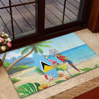 Saint Lucia Christmas Rubber Doormat Chill Macaw Parrot Caribbean Tropical Style - Wonder Print Shop