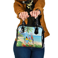 Saint Lucia Christmas Shoulder Handbag Chill Macaw Parrot Caribbean Tropical Style - Wonder Print Shop