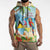 Personalized Saint Lucia Christmas Sleeveless Hoodie Chill Macaw Parrot Caribbean Tropical Style - Wonder Print Shop