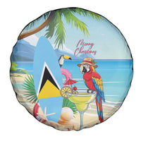 Saint Lucia Christmas Spare Tire Cover Chill Macaw Parrot Caribbean Tropical Style - Wonder Print Shop