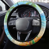 Saint Lucia Christmas Steering Wheel Cover Chill Macaw Parrot Caribbean Tropical Style - Wonder Print Shop